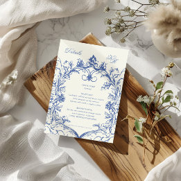 Carte D'accompagnement Réception de mariage Vintage Florale