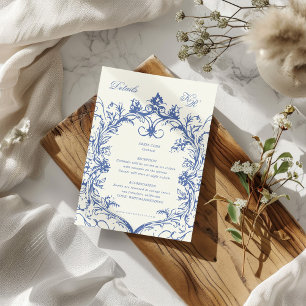 Carte D'accompagnement Réception de mariage Vintage Florale