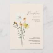 Carte D'accompagnement Réception De Mariage Whimsical Fleur sauvage Jaune (Devant)
