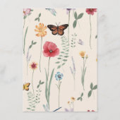 Carte D'accompagnement Réception De Mariage Whimsical Fleur sauvage Jaune (Dos)