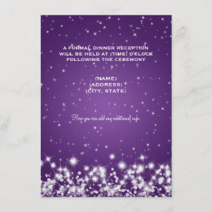 Carte D'accompagnement Réception de mariage Winter Sparkle Violet