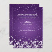 Carte D'accompagnement Réception de mariage Winter Sparkle Violet (Devant / Derrière)