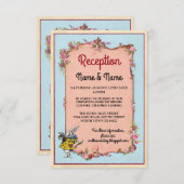 Carte D'accompagnement Réception de mariage Wonderland Flower Rabbit (Devant / Derrière)