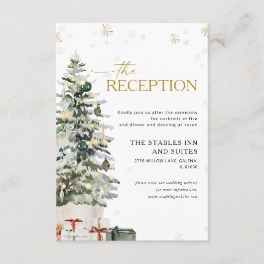 Carte D'accompagnement Réception de Noël Pine Tree (Devant)
