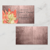 Carte D'accompagnement Réception de pêche de succulent à bout orange aqua (Devant / Derrière)