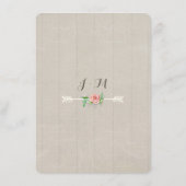 Carte D'accompagnement Réception de pique-nique BOHO Roses de Babys respi (Dos)