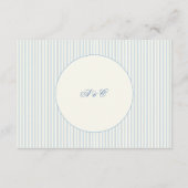 Carte D'accompagnement Réception de rayures bleues françaises chic (Dos)