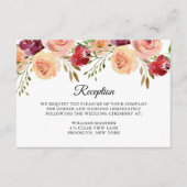 Carte D'accompagnement Réception de soirée élégante avec fleurs de pêche  (Devant)