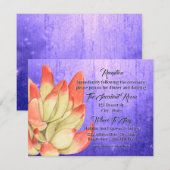 Carte D'accompagnement Réception de succulente à pointe orange aquarelle (Devant / Derrière)