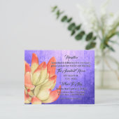 Carte D'accompagnement Réception de succulente à pointe orange aquarelle (Debout devant)