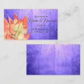 Carte D'accompagnement Réception de succulente à pointe orange aquarelle (Devant / Derrière)