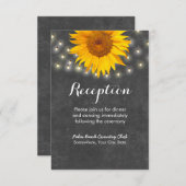 Carte D'accompagnement Réception de tableau noir aux tournesols et guirla (Devant / Derrière)