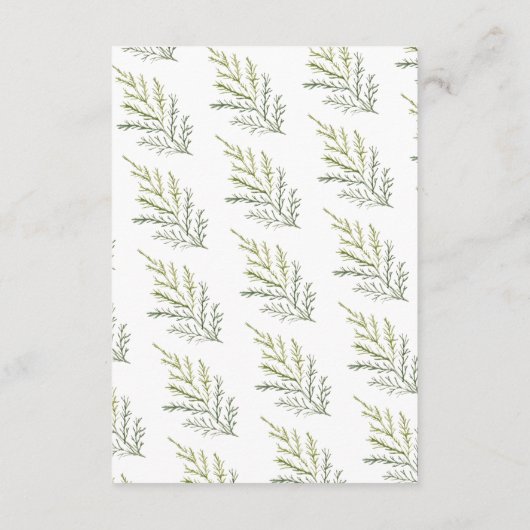 Carte D'accompagnement Réception de verdure en forêt de pins d'hiver (Dos)