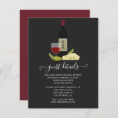 Carte D'accompagnement Réception de vin et fromage Monogramme Détails au (Devant / Derrière)