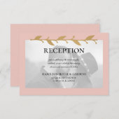 Carte D'accompagnement Réception des Feuilles de la photo moderne Blush (Devant / Derrière)