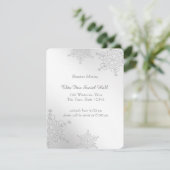 Carte D'accompagnement Réception des Flocons de Neige Argentés (Debout devant)