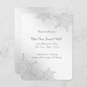 Carte D'accompagnement Réception des Flocons de Neige Argentés (Devant / Derrière)