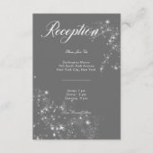 Carte D'accompagnement Réception Diamond Gris & Blanc Gris Moderne (Devant)