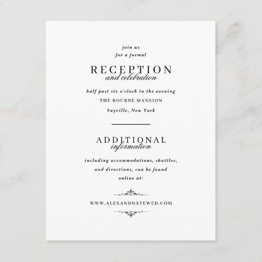 Carte D'accompagnement Réception d'information combinée et site Web Maria (Devant)