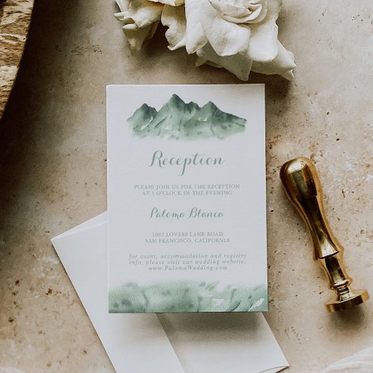 Carte D'accompagnement Réception du Mariage campagnard de Green Mountain