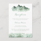 Carte D'accompagnement Réception du Mariage campagnard de Green Mountain (Devant)
