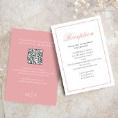 Carte D'accompagnement Réception du script de calligraphie rose vif RSVP