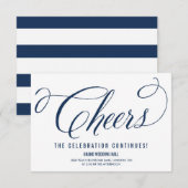 Carte D'accompagnement Réception élégante à l'écriture de M. et Mme Navy (Devant / Derrière)