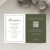Carte D'accompagnement Réception élégante Calligraphie verte RSVP