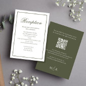 Carte D'accompagnement Réception élégante Calligraphie verte RSVP