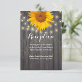 Carte D'accompagnement Réception en bois de grange avec tournesols et gui (Debout devant)