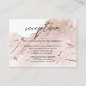 Carte D'accompagnement réception en or rose texturé faux-pli (Devant)