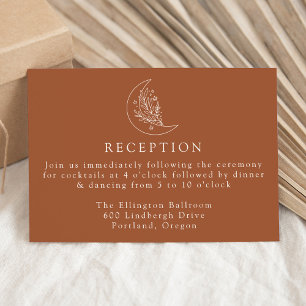 Carte D'accompagnement Réception en terre cuite Elegant Moon and Stars