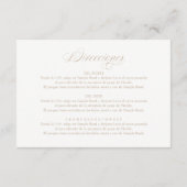 Carte D'accompagnement Réception et directions en langue espagnole (Dos)