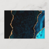 Carte D'accompagnement Réception Fausses Paillettes Agate Sarcelle et Or (Dos)