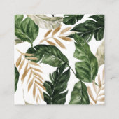 Carte D'accompagnement Réception Feuille Tropicale Faux Gold Foil Frame (Dos)