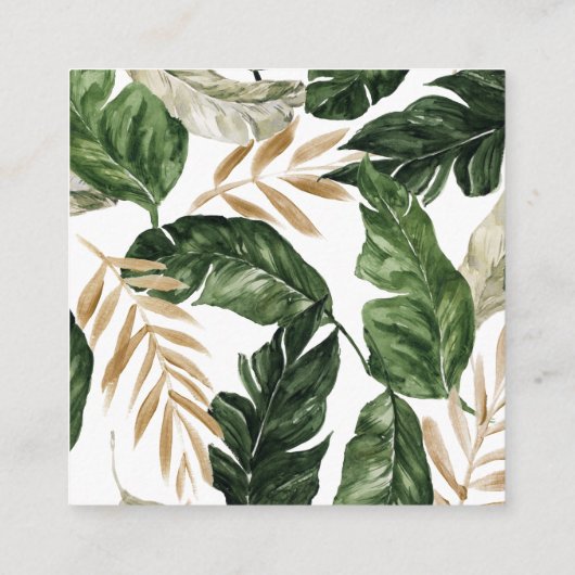 Carte D'accompagnement Réception Feuille Tropicale Faux Gold Foil Frame (Dos)