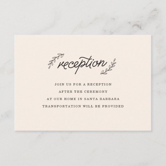 Carte D'accompagnement Réception fleur sauvage (Devant)