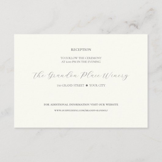 Carte D'accompagnement Réception Fleur sauvage en aquarelle (Dos)