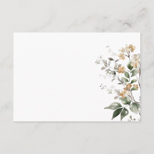 Carte D'accompagnement Réception Fleur sauvage Rustique Delicate Tan Fall (Dos)