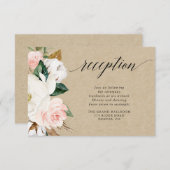 Carte D'accompagnement Réception fleurie de magnolia rustique (Devant / Derrière)