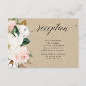Carte D'accompagnement Réception fleurie de magnolia rustique (Devant)