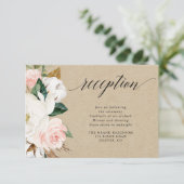 Carte D'accompagnement Réception fleurie de magnolia rustique (Debout devant)
