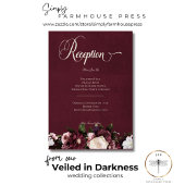 Carte D'accompagnement Réception florale à la crème bordeaux foncée