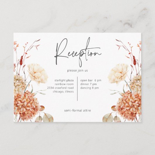 Carte D'accompagnement Réception Florale Boho Boho Boho Boho Épicée (Devant)