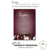 Carte D'accompagnement Réception florale Burgundy Foncé Élégante