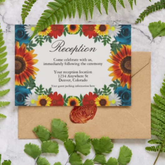 Carte D'accompagnement Réception Florale d'été jardin