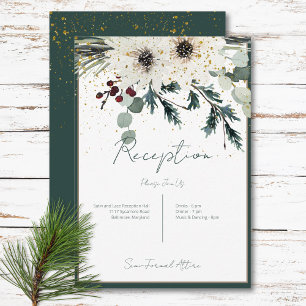 Carte D'accompagnement Réception Florale d'Hiver aux Baies Rustiques