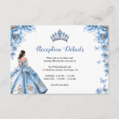 Carte D'accompagnement Réception Florale Dusty Blue Princess Quinceañera (Devant)