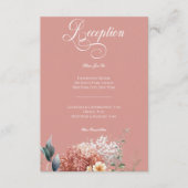Carte D'accompagnement Réception Florale Jardin Rose Romantique Moderne (Devant)
