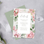 Carte D'accompagnement Réception Florale Mariage Rose